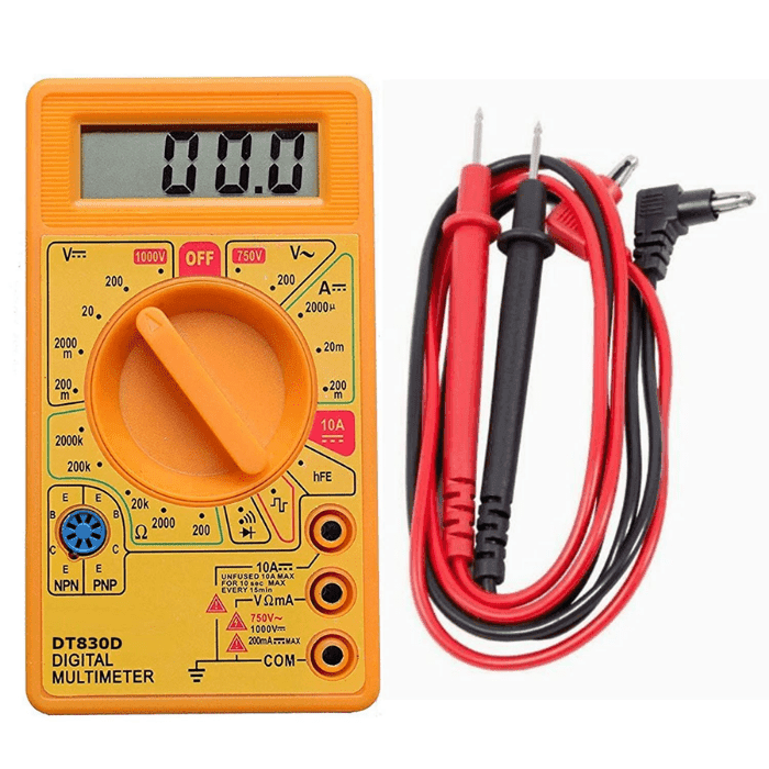 DT830D Digital Multimeter with Probes