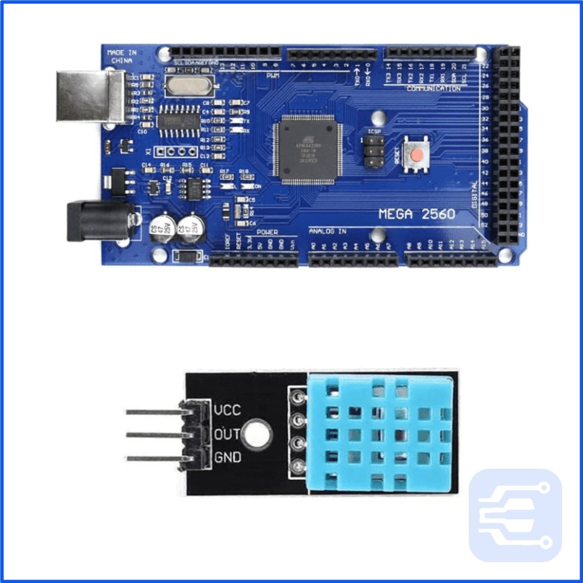 Arduino Mega 2560 R3 + DHT11 Sensor Module Combo